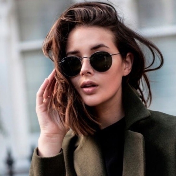 LIKE NEW RayBan Round Metal RB3447 Black Lens Ray ban Sunglasses - Picture 13 of 15